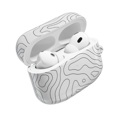 White & Black Topographic AirPod Case